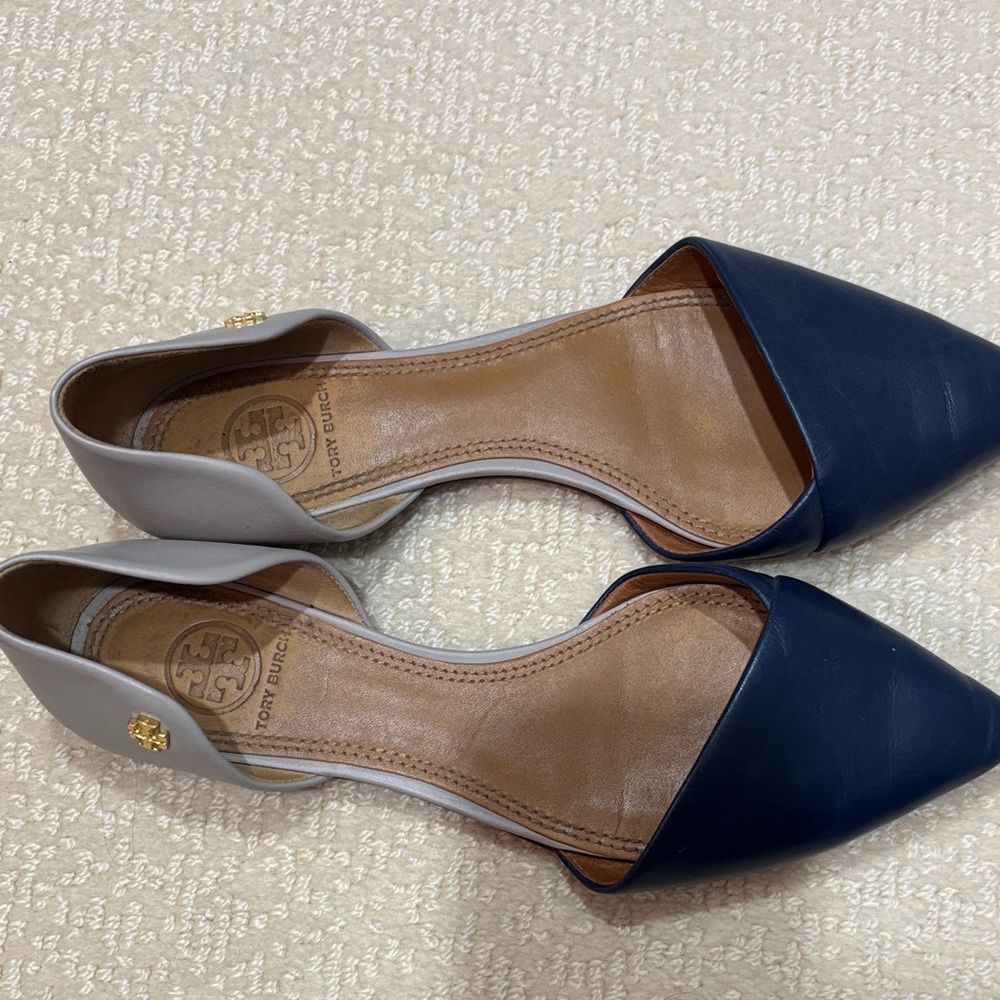 Tory Burch Women's Navy and Gray Heels